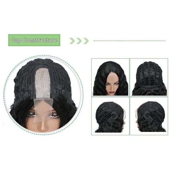 1B Black Middle Part Full Wig - Picture 5 of 5